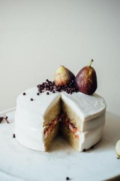 Hazelnut layer cake + fig compote.