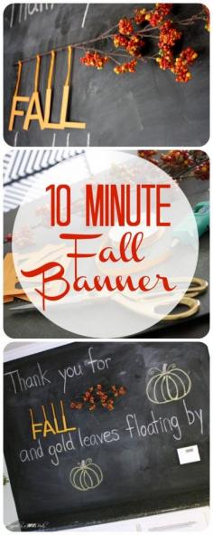 
                        
                            EASY DIY Fall Banner Tutorial by Designer Trapped in a Lawyer's Body.  #falldecor
                        
                    
