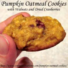 Pumpkin Oatmeal Cookies with Walnuts and Dried Cranberries @ Common Sense Homesteading