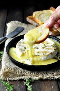 
                    
                        Baked Brie with Maple Syrup and Thyme - this is how to turn a good value brie into a spectacular brie / fondue / cheese dip. Great appetizer / starter idea, works with camembert too!
                    
                