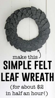 
                        
                            how to make a felt leaf wreath for about $2 in only 30 minutes
                        
                    