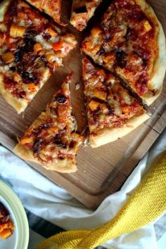 pumpkin pizza with bacon