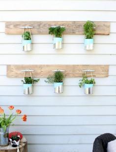 DIY Paint Can Herb Garden www.simplestyling...