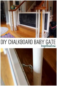 DIY Chalkboard Baby Gate for Open Stairways