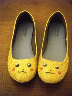 Pikachu Pokemon Glitter Shoes by aishavoya on Etsy