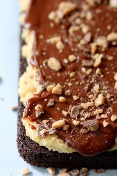Triple Toffee Brownie Bars made with a secret ingredient!