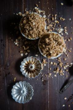 Brown butter cheddar apple crumbles for two