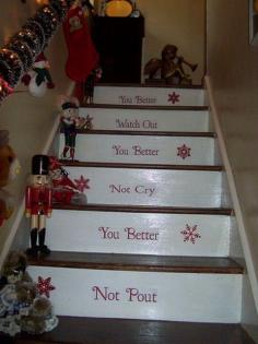 christmas stairs decoration idea