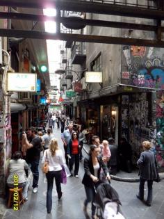 walk through Degraves st Melbourne