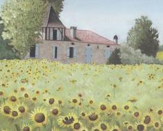 
                        
                            This French sunflower landscape was painted in situ initially. I modified the building somewhat just to make the composition work better.
                        
                    