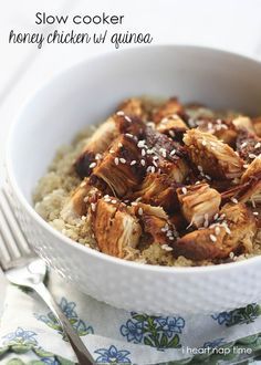 
                    
                        Slow cooker honey sesame chicken with quinoa
                    
                