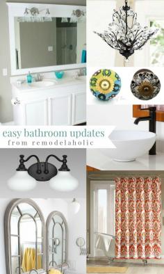 4 Easy Bathroom DIY Updates (that even YOU can do) @Remodelaholic .com #spon #bathroom #DIY #weekendproject #makeover
