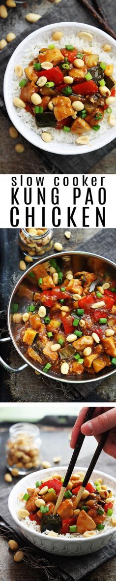
                    
                        Saucy slow cooker Asian Kung Pao Chicken with a spicy kick! Simple ingredients bring a ton of flavor to this easy-to-make family favorite.
                    
                