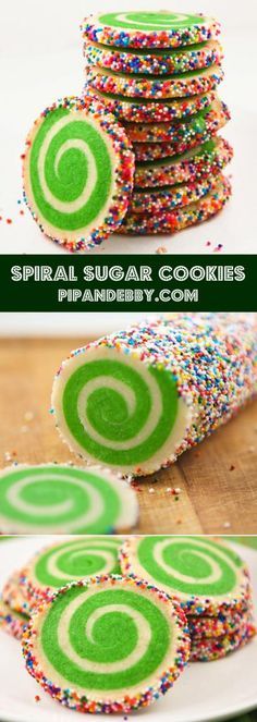 Spiral Sugar Cookies - these cookies are a festive addition to any occasion! Christmas, birthday parties, Easter...just change the color of the dough accordingly!