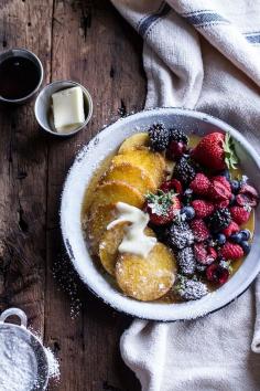 SWEET POLENTA PANCAKES WITH FRESH BERRIES