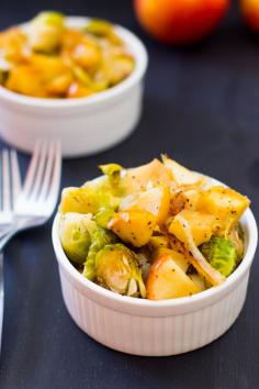 
                    
                        Maple Roasted Brussels Sprouts, Onions and Apples is a sweet and salty dish that brings out the amazing flavour of soft caramelised brussels spouts, onions and apples. #vegan #thanksgiving #brusselssprouts #healthy #lowcarb #apples #fallrecipes
                    
                