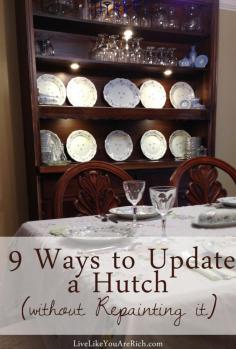 
                    
                        Inexpensive and easy ideas to make a #hutch look much more stylish.
                    
                