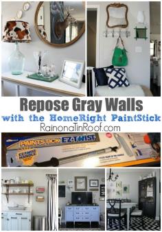 
                    
                        Love this color of gray - its not dirty gray or too white - complements everything! Repose Gray Walls via RainonaTinRoof.com
                    
                