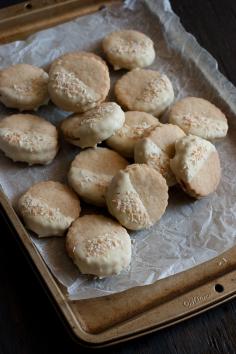 
                    
                        Chocolate-Dipped, Caramel Cream-Filled Coconut Shortbread
                    
                