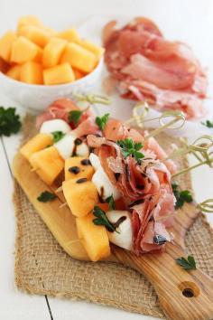 
                    
                        Melon, Proscuitto and Mozzarella Skewers
                    
                