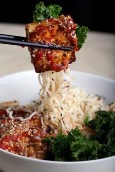 
                    
                        Kale and cashew ramen bowls with caramelized tofu
                    
                