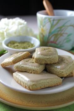 
                    
                        Matcha Shortbread Cookies with Maple Glaze
                    
                