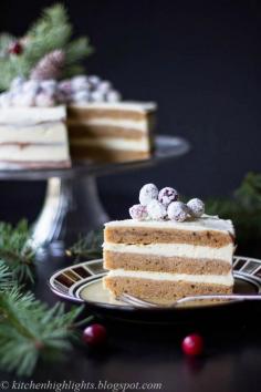 
                    
                        Gingerbread Cake with Cream Cheese Frosting and Candied Cranberries
                    
                