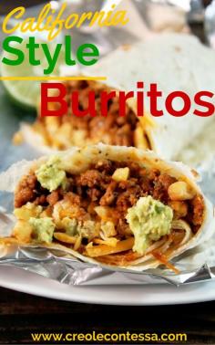 
                    
                        Burritos California Style, Loaded with Cheese, French Fries, & Guacamole-Creole Contessa
                    
                
