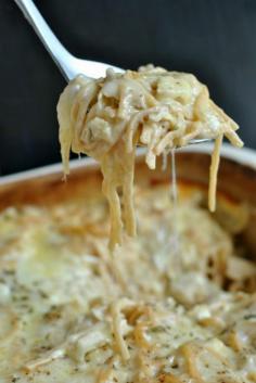 
                    
                        Cheesy, Chicken Tetrazzini. One of our favorite meals, perfect for serving a crowd too! EASY and DELISH!
                    
                