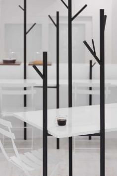 
                    
                        d inc have designed the Cafe Ki, a minimalist cafe in Tokyo, with an abstract tree theme.
                    
                