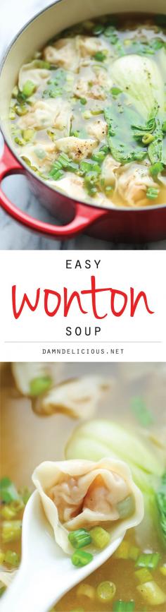 
                    
                        Wonton Soup - A super easy, light and comforting wonton soup that you can make right at home - and it tastes 1000x better than ordering out!
                    
                