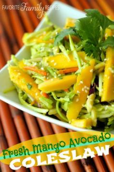 
                    
                        Fresh Mango Avocado Coleslaw from favfamilyrecipes.com - Delicious, fresh, and full of flavor!
                    
                