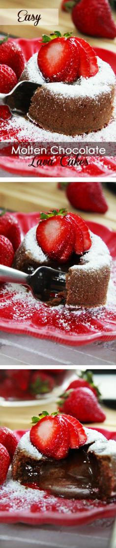 
                    
                        5 INGREDIENTS, less than 10 MINUTES to make! (plus baking time) Soft warm chocolate cake outside giving way to a creamy, smooth stream of liquid chocolate inside. Velvety decadence in every bite! Carlsbad Cravings
                    
                