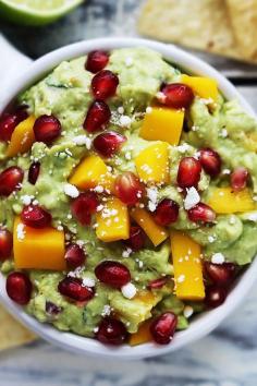 
                    
                        Zesty guacamole with juicy pomegranate jewels, fresh mango, and a hint of garlic and lime!
                    
                