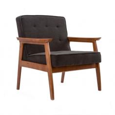 
                    
                        Mid-Century Walnut Lounge Chair in Charcoal
                    
                