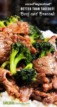 
                    
                        Secret Ingredient, Better Than Takeout! Beef and Broccoli | Tender slices of beef that are SO juicy, SO flavorful as they soak up every savory essence of the marinade and the rich, savory sauce. BEST I'VE EVER HAD! | Carlsbad Cravings
                    
                