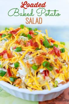 
                    
                        Loaded Baked Potato Salad Recipe - Because it's full of so much yum! AND! Loaded Baked Potato Salad Has BACON!
                    
                