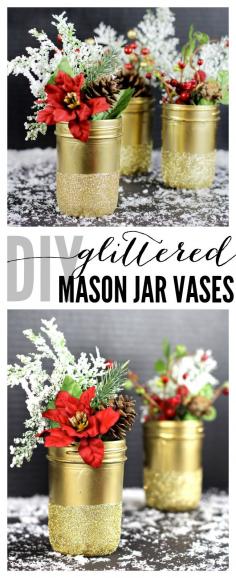 
                    
                        DIY Mason Jar Vases - Click for tutorial - #madewithmichaels
                    
                