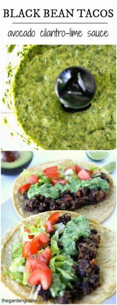 This is your #8 Top Pin in the Vegan Community Board www.pinterest.com... in May: Dinner doesn't get much faster than this! Simple, healthy, and ready in 15 minutes! Black bean tacos with avocado cilantro-lime sauce (vegan, gluten-free) - 170 re-pins! (You voted with your re-pins). Congratulations @Matt Valk Chuah Garden Grazer !