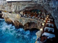 
                    
                        A restaurant with a view! Grotta Palazzese - Puglia, Italy
                    
                