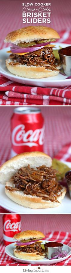 
                    
                        Slow Cooker Coke Beef Brisket Sliders Recipe. So easy and delicious! LivingLocurto.com #homebowlherocontest
                    
                