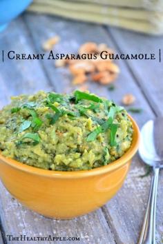 Creamy Asparagus Guacamole | TheHealthyApple.com | #glutenfree #healthy #recipes #avacado
