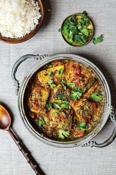 
                    
                        From SAVEUR Issue #167 No Bengali meal is complete without maacher jhol, fish simmered in a tomato-based curry scented with mustard oil and the region’s distinctive mix of five spices: toasted fenugreek, nigella, cumin, black mustard, and fennel seeds.
                    
                