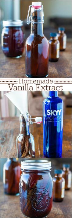 
                    
                        Homemade Vanilla Extract - Mindlessly easy and so much cheaper & more flavorful than buying storebought vanilla! Makes great gifts!
                    
                