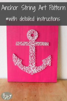 
                    
                        String Art Pattern String Art Kit Anchor by TheRusticWillows
                    
                