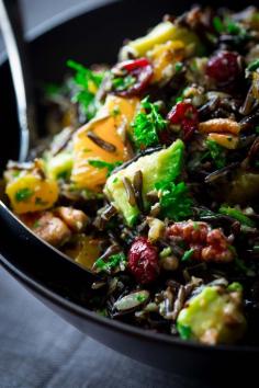 
                    
                        wild rice salad with cranberries, apricots and avocado. A delicious make-ahead side dish for Christmas or other holidays. It is naturally gluten-free and vegan friendly.
                    
                