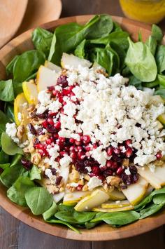 Pear, Pomegranate and Spinach Salad - Cooking Classy