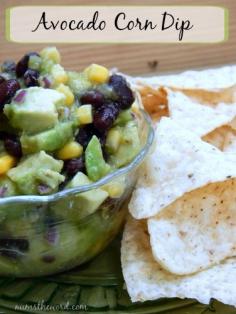
                    
                        Num's the Word:  We are huge fans of dip and salsas and this Avocado Corn Dip is one of our favorites!  It takes minutes to toss together and is oh so yummy!
                    
                