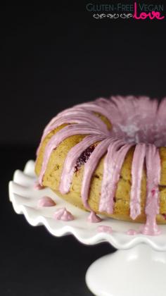 
                    
                        Gluten-Free Vegan Raspberry Rhubarb Bundt Cake with Raspberry Frosting {Refined Sugar-Free}
                    
                