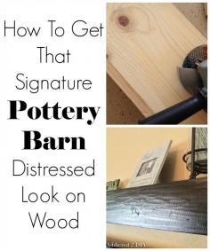 
                    
                        This idea for getting that Pottery Barn distressed look is genius!  Perfect for any wood projects that need a little distressing.
                    
                